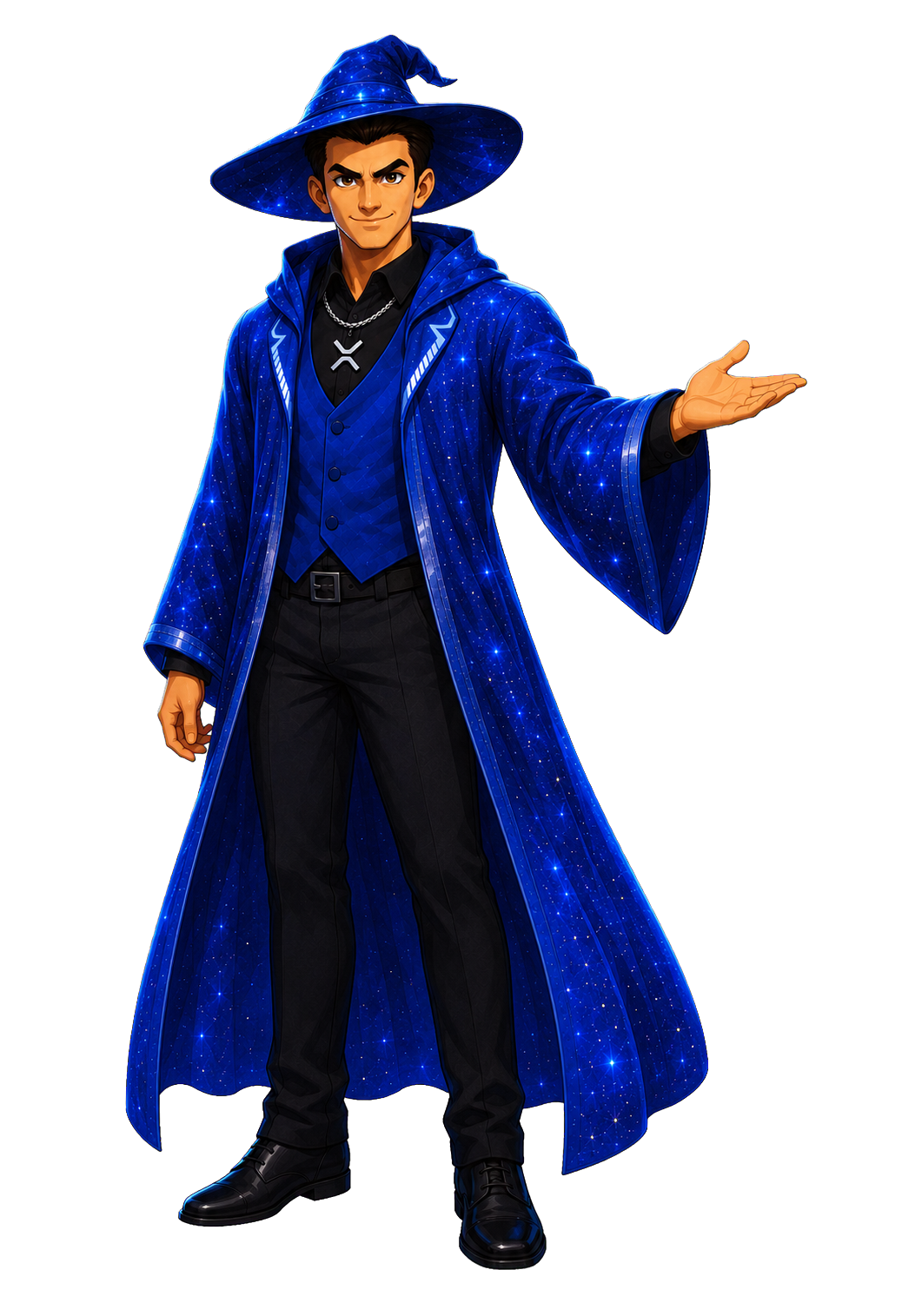 Chibi Percy pointing toward the Fuzzy TCG tower