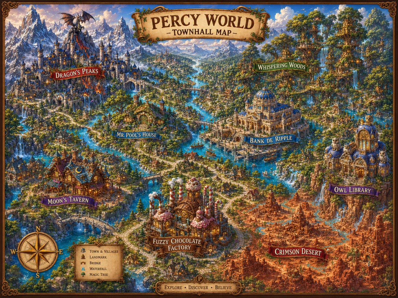 The original Percy World Townhall Map